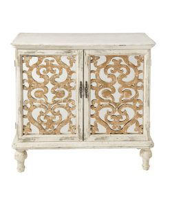 Credenza due ante specchio e intagli