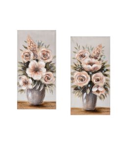 Coppia tele vaso di fiori