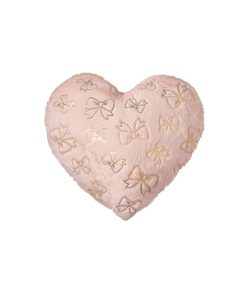 Cuscino a cuore rosa fiocchi oro